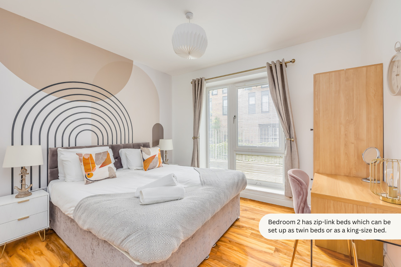 Elegant Apartment @ Campbell Park • City Centre • Balcony • Free Parking • Sky TV • Fast WiFi in 3 Columbia Place Flat 1 Nassau Court - Property image 6 - VivreStays