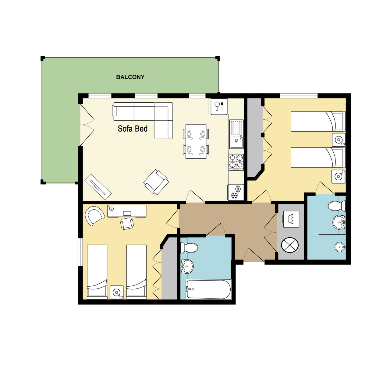 Beautiful Flat • City Centre • Balcony • Secure Parking • Sky TV • Super-Fast WiFi • Yoko Property in 50 Columbia Place - Property image 24 - VivreStays