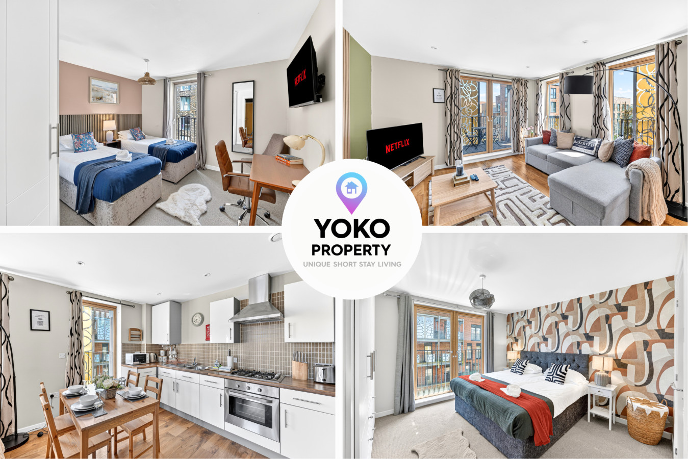 Beautiful Flat • City Centre • Balcony • Secure Parking • Sky TV • Super-Fast WiFi • Yoko Property serviced apartment - Milton Keynes - VivreStays