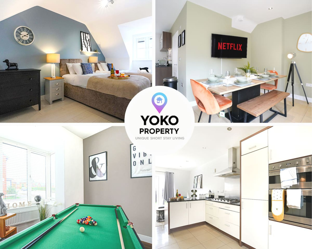 Stylish 6 Bedroom 3.5 Bathroom Detached House • Driveway Parking • Pool Table • Super-Fast Wifi • Smart TVs serviced apartment - Milton Keynes - VivreStays