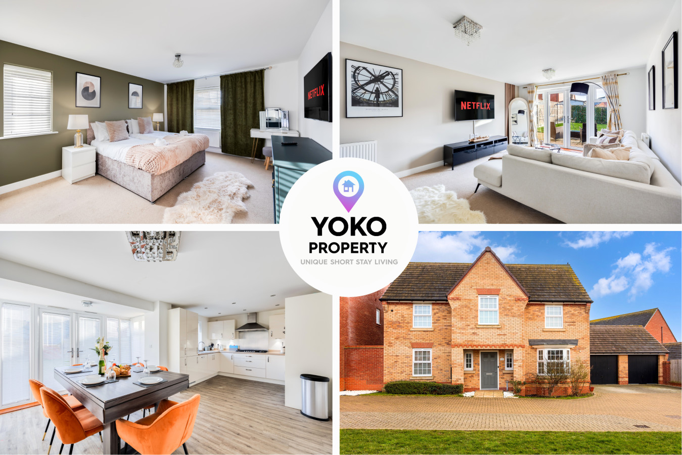 Detached House • 5 Bedrooms 3.5 Bathrooms • Pool Table • SkyTV • Free Parking serviced apartment - UK - VivreStays