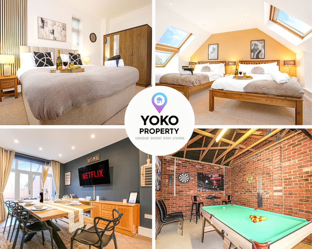 6 Bedroom Detached House • Pool Table • Free Parking • Wifi • Sky TV serviced apartment - UK - VivreStays
