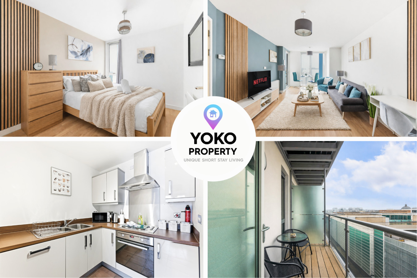 Modern City Centre Flat • Balcony • Free Parking • Fast Wifi • Self-check-in - Milton Keynes