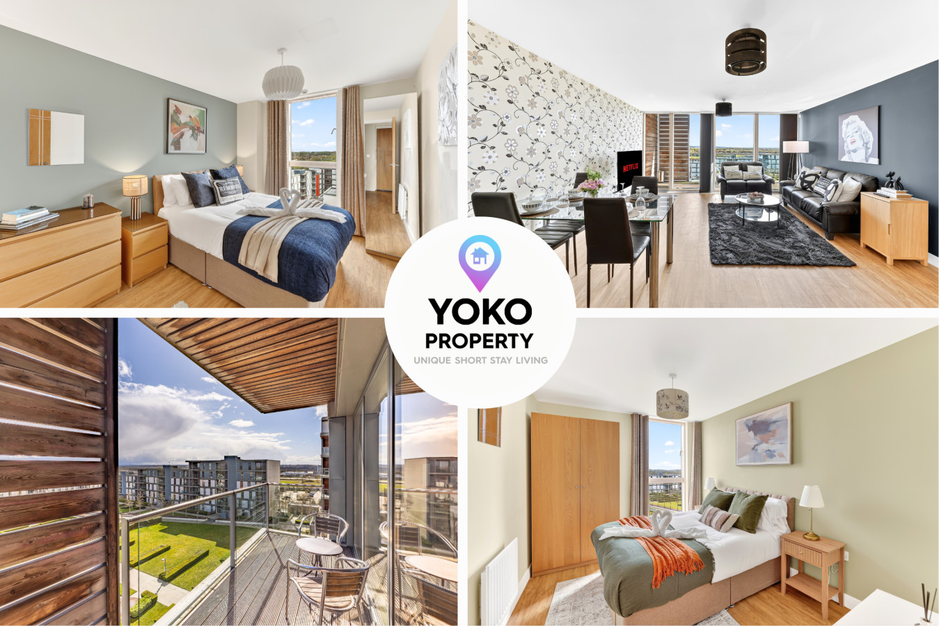 3-Bedroom Apartment @ The Vizion • Beautiful Views • Communal Garden • Free Parking serviced apartment - Milton Keynes - VivreStays
