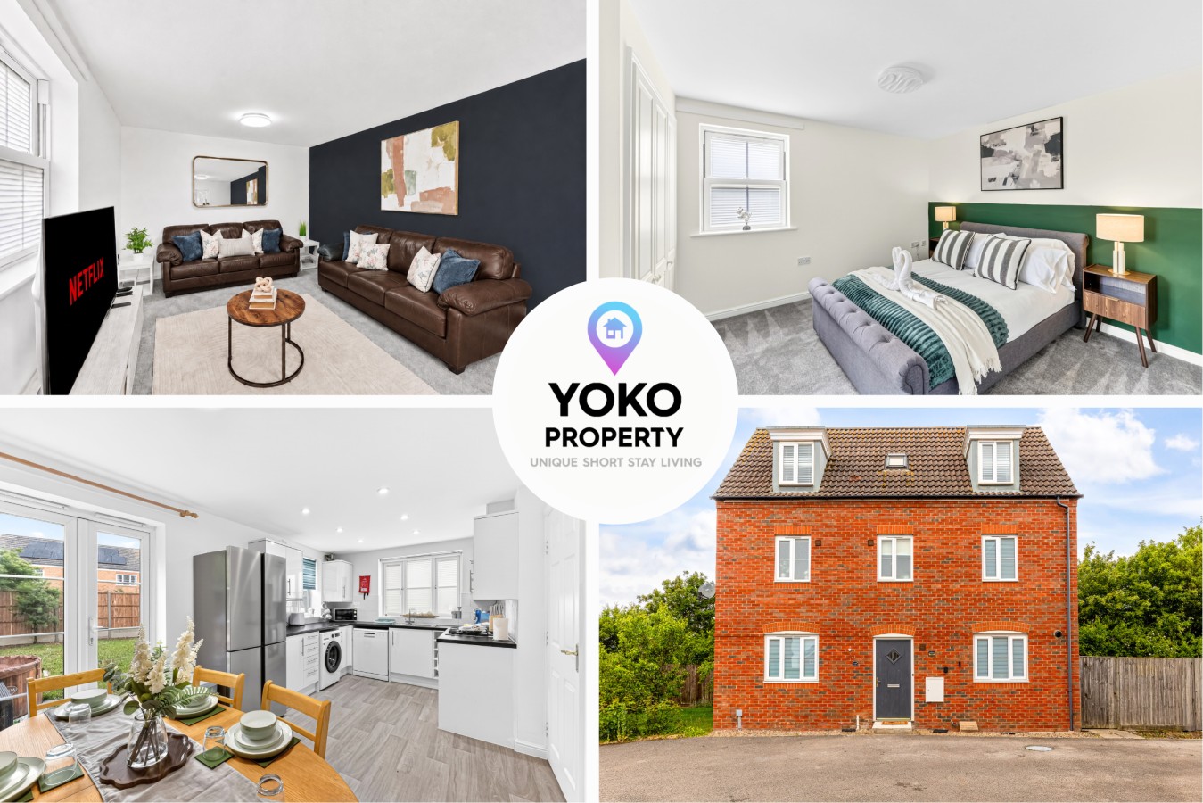 The Russet • Detached 5 Bedroom House • Driveway Parking • Sky TV • Work Desk • Self-Check-In serviced apartment - Bedford - VivreStays