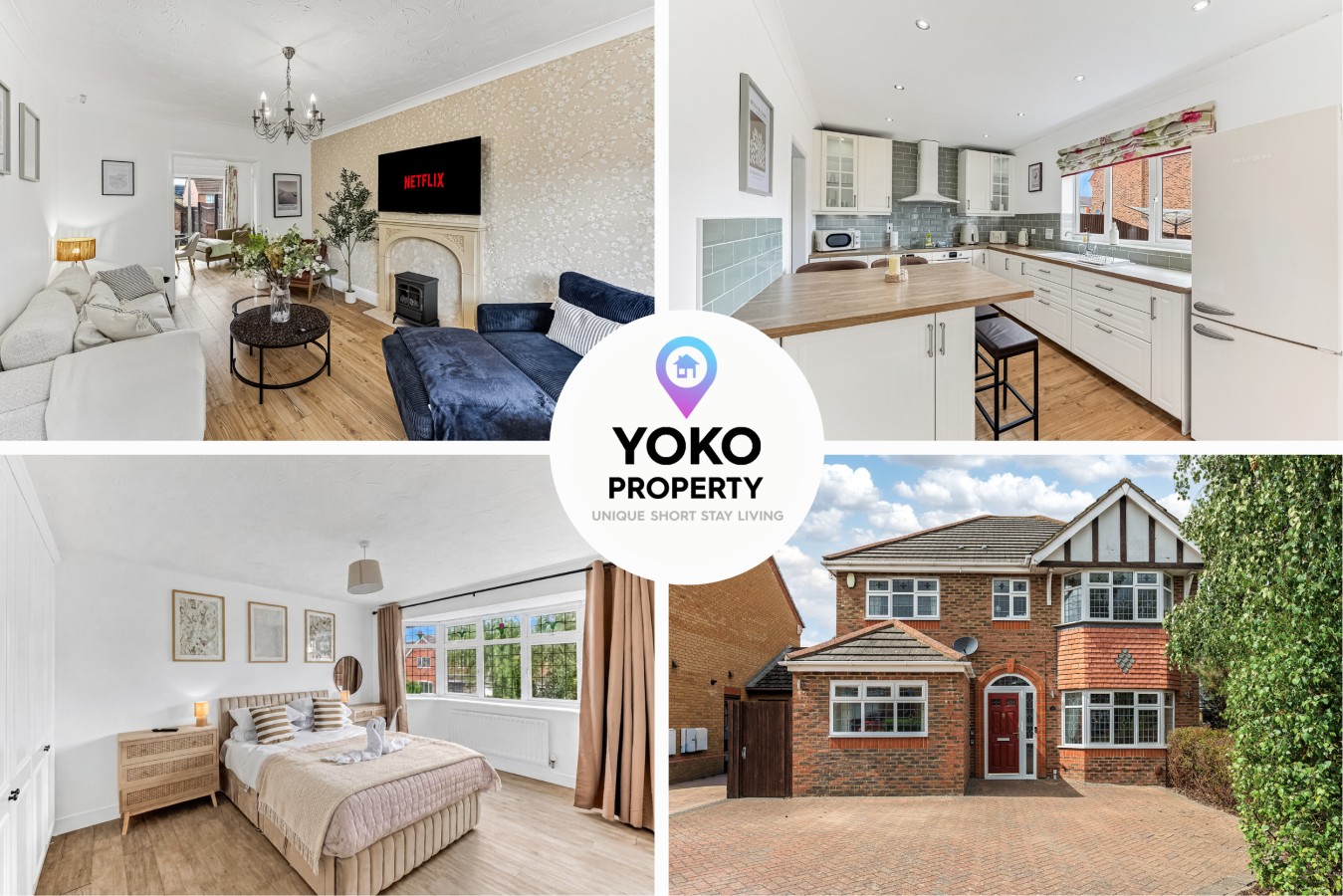 The Wiltshire • Detached 5BR House • Driveway Parking • Work Space • Smart TVs • Fast Wifi serviced apartment - Milton Keynes - VivreStays