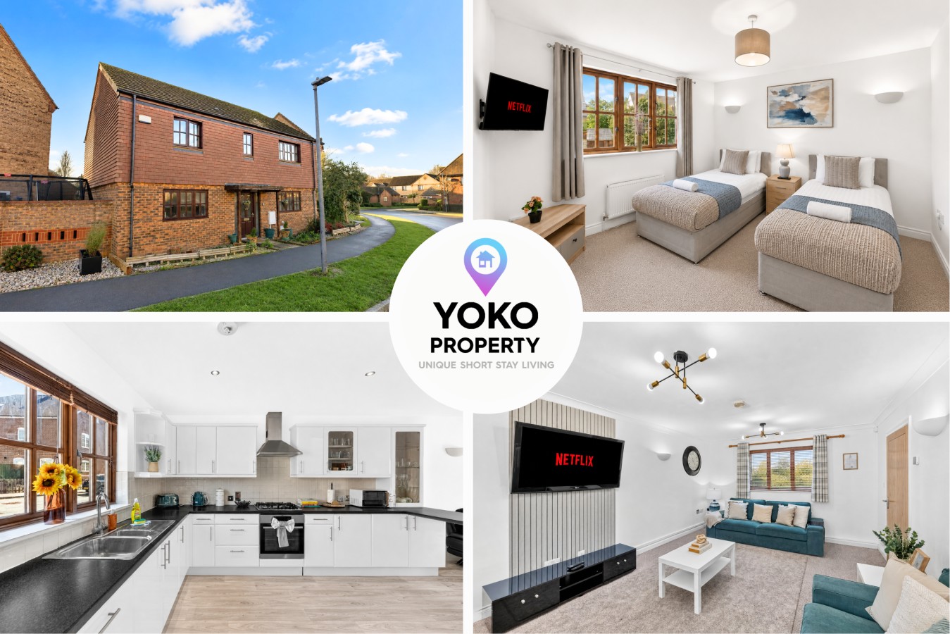 Detached 4BR House in Monkston Park • Driveway Parking • Work Desk • Super-Fast WiFi • Smart TVs • Self-Check-In serviced apartment - UK - VivreStays