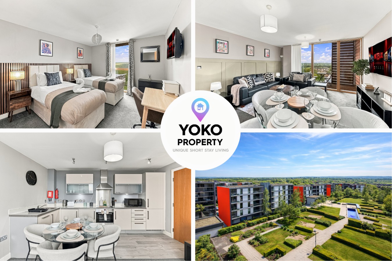 Luxury Flat • City Centre • Balcony • Free Parking • Fast WiFi • Work Desk • SmartTVs serviced apartment - Milton Keynes - VivreStays