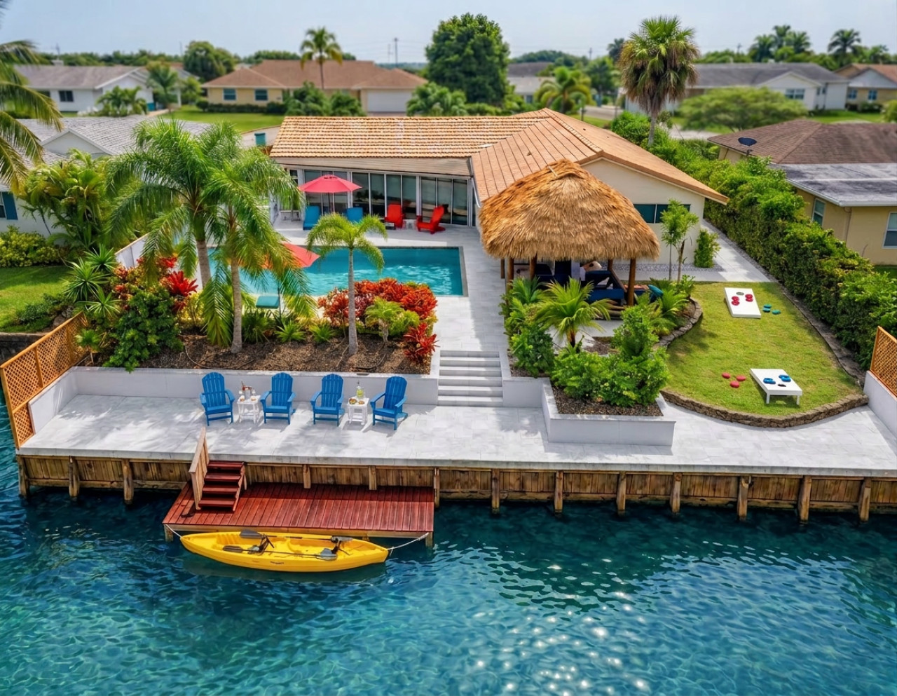 Waterfront W/ Htd Pool, Tiki Hut, Billiards, & Bar - The Bahamas