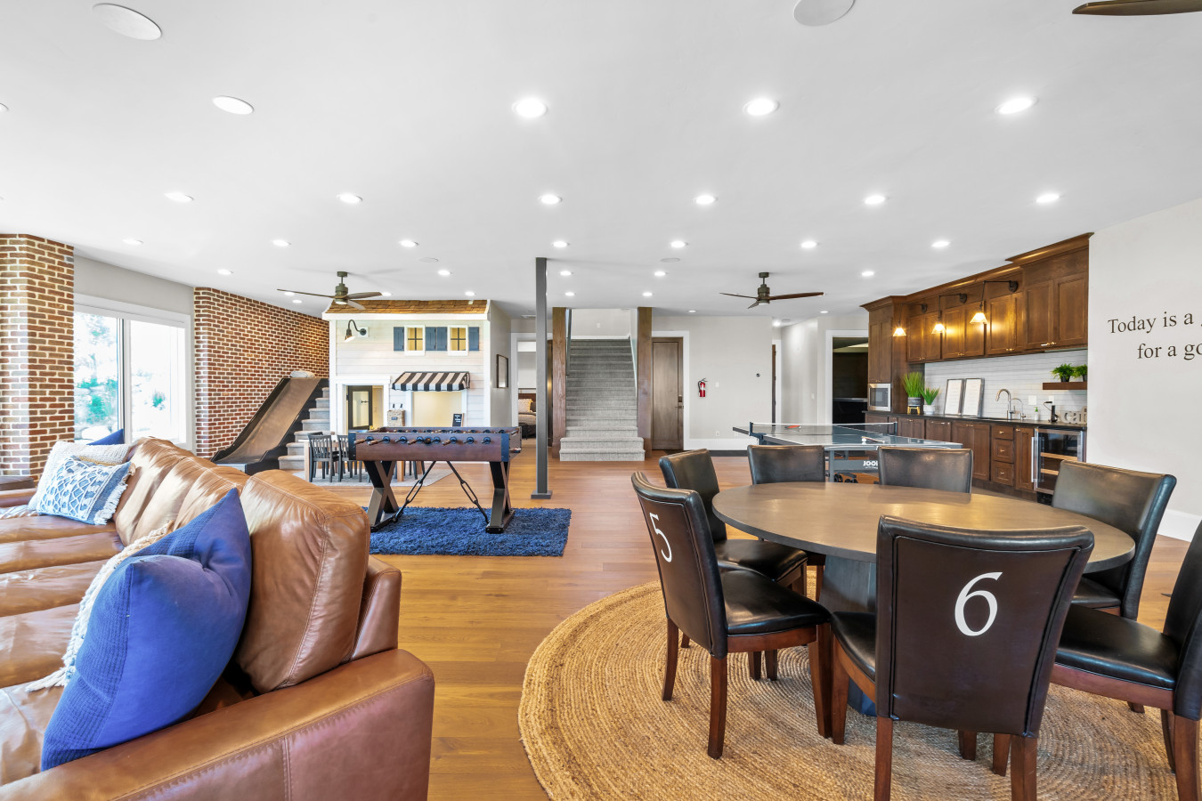 Lower Level Family Room w/ Pool Table, Foosball and Kids Playhouse