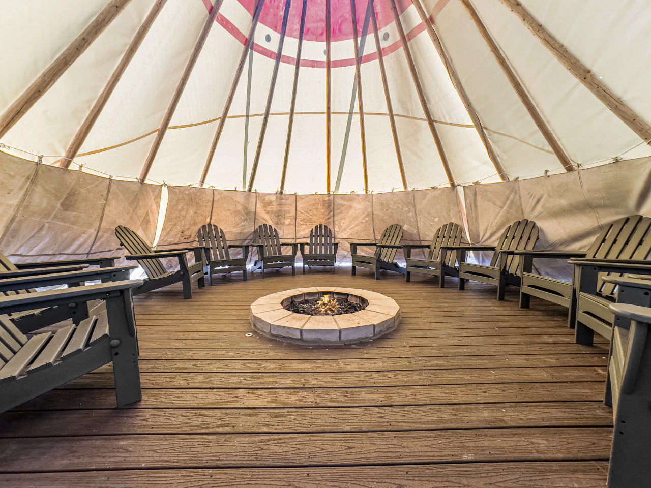 TeePee with Firepit and lots of seating.
