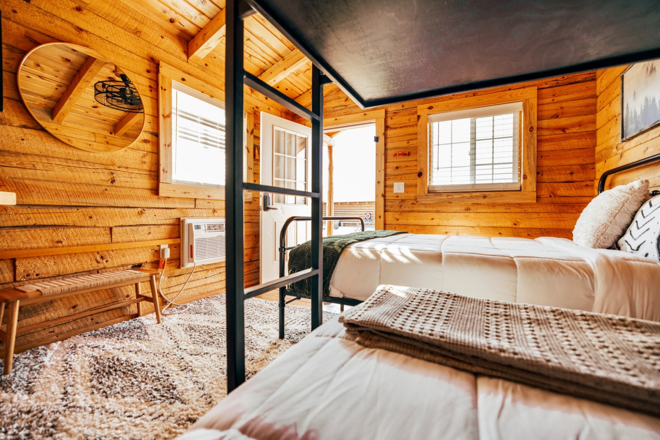 Bunk beds and queen